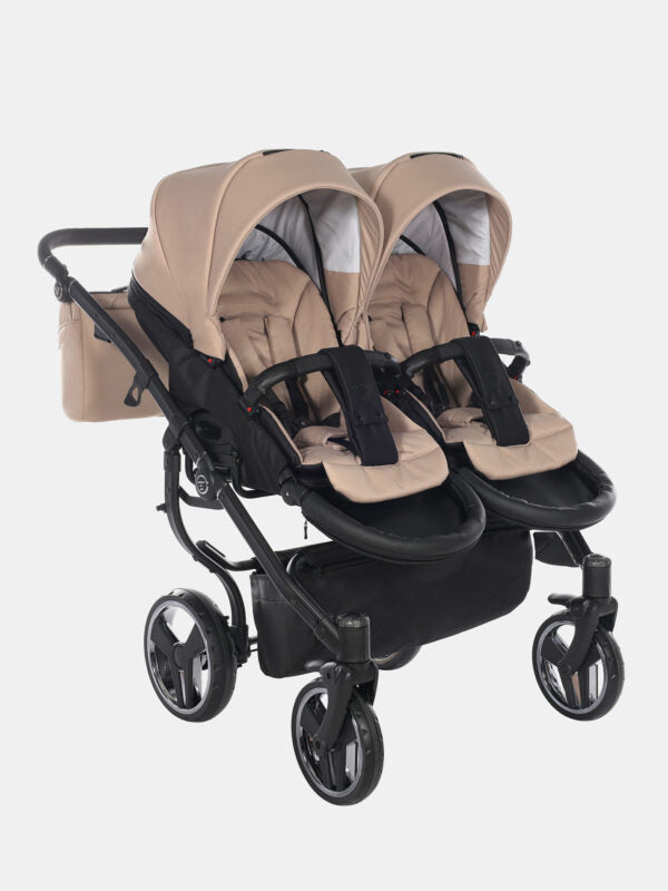 Junama Duo V3 Zwillingskinderwagen Set 4in1 – Beige