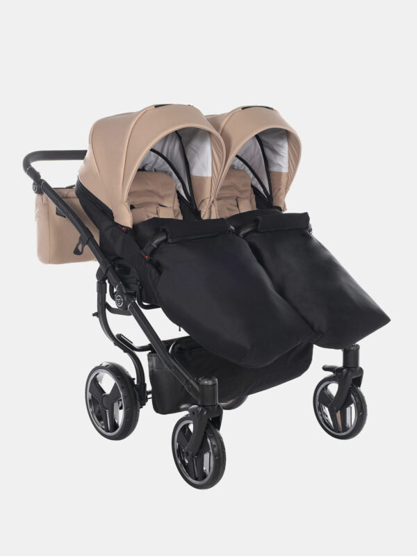 Junama Duo V3 Zwillingskinderwagen Set 4in1 – Beige