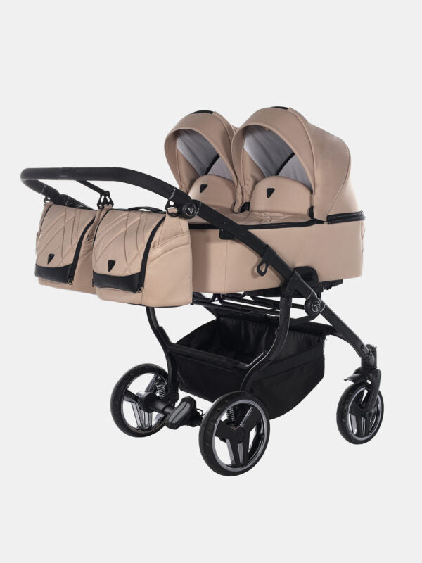 Junama Duo V3 Zwillingskinderwagen Set 4in1 – Beige