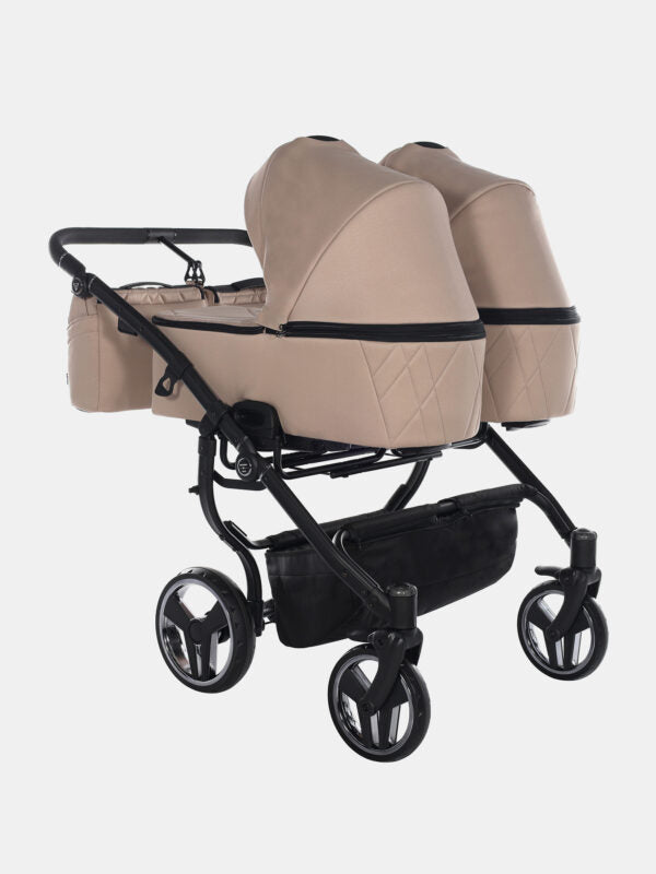 Junama Duo V3 Zwillingskinderwagen Set 4in1 – Beige