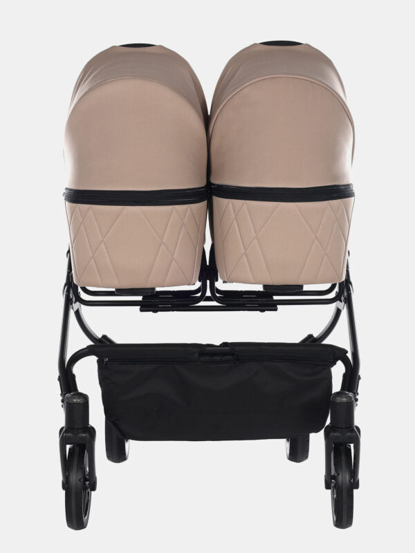 Junama Duo V3 Zwillingskinderwagen Set 4in1 – Beige