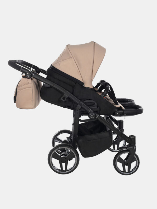 Junama Duo V3 Zwillingskinderwagen Set 4in1 – Beige