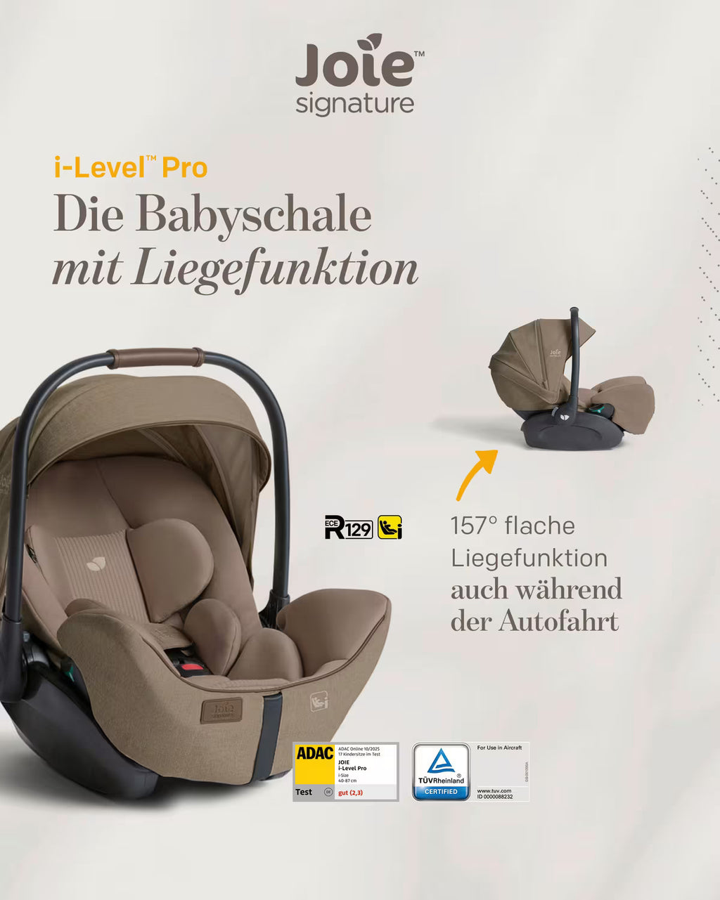 Joie Vinca Kinderwagen Set 4in1 – inkl. i-Level Pro & Base