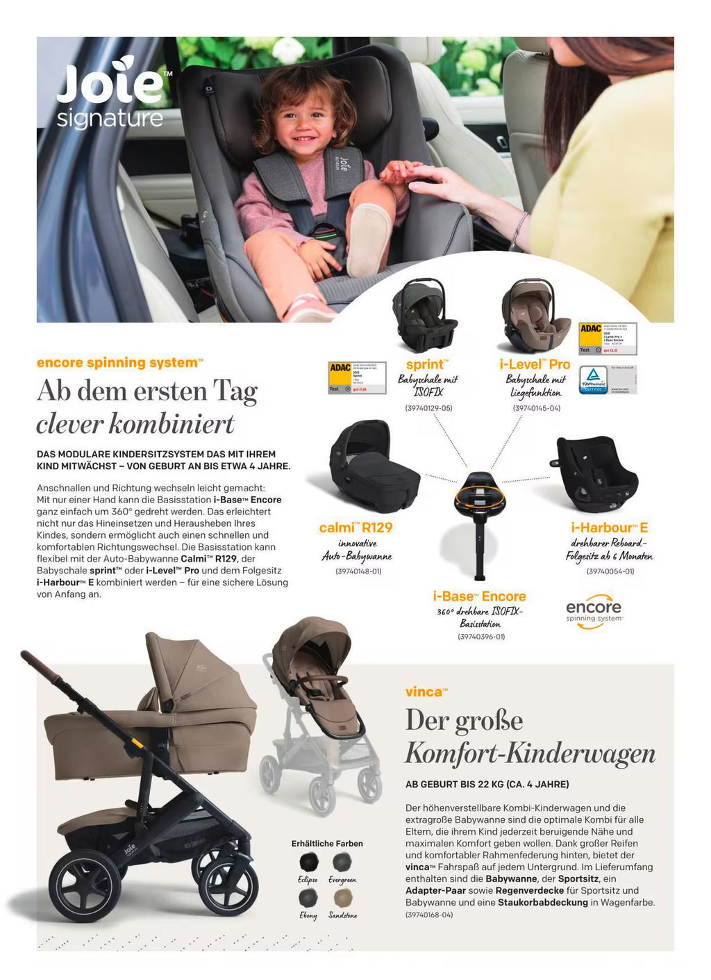 Joie Vinca Kinderwagen Set 4in1 – inkl. i-Level Pro & Base