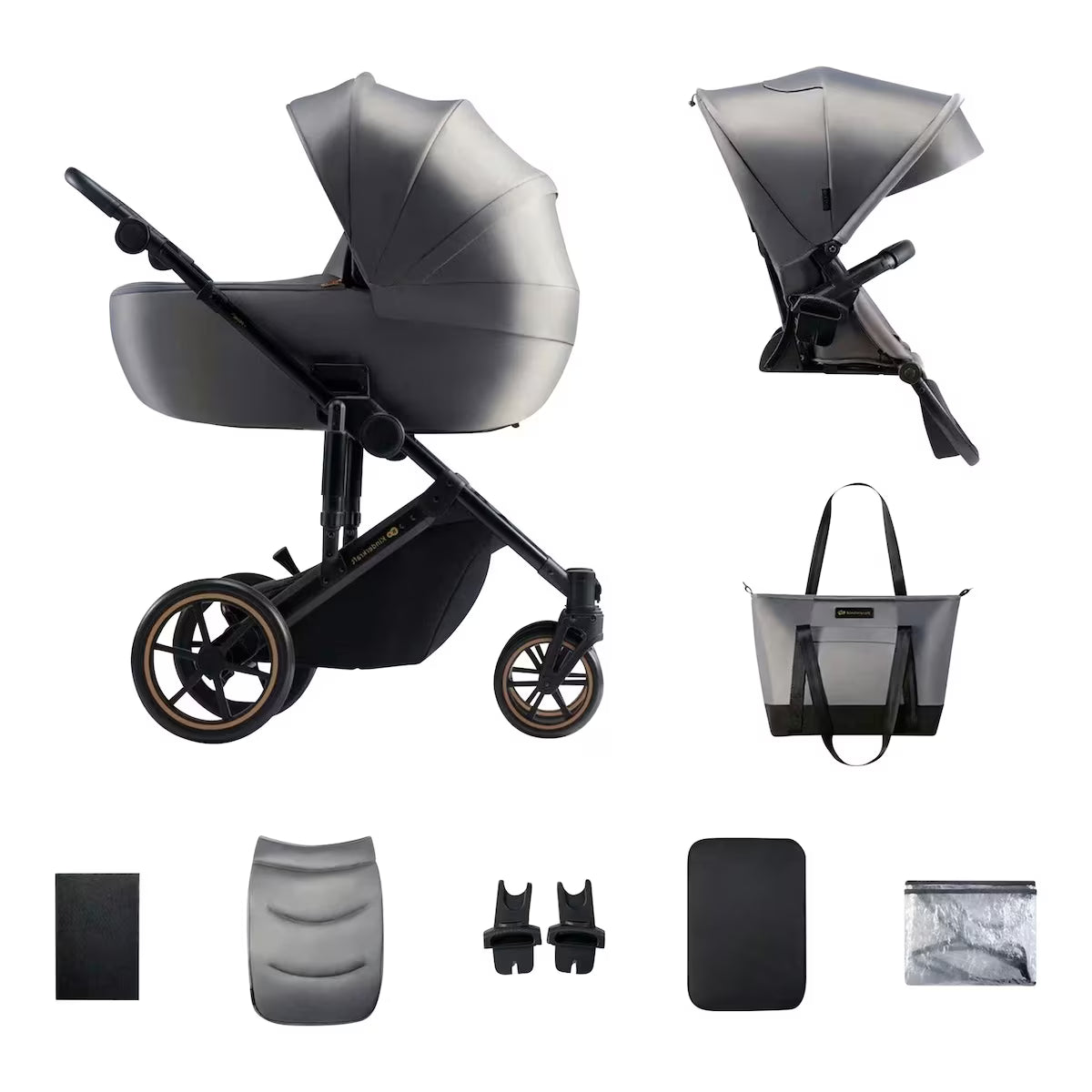 Kombikinderwagen PRIME 2 inkl. Wickeltasche shadow grey