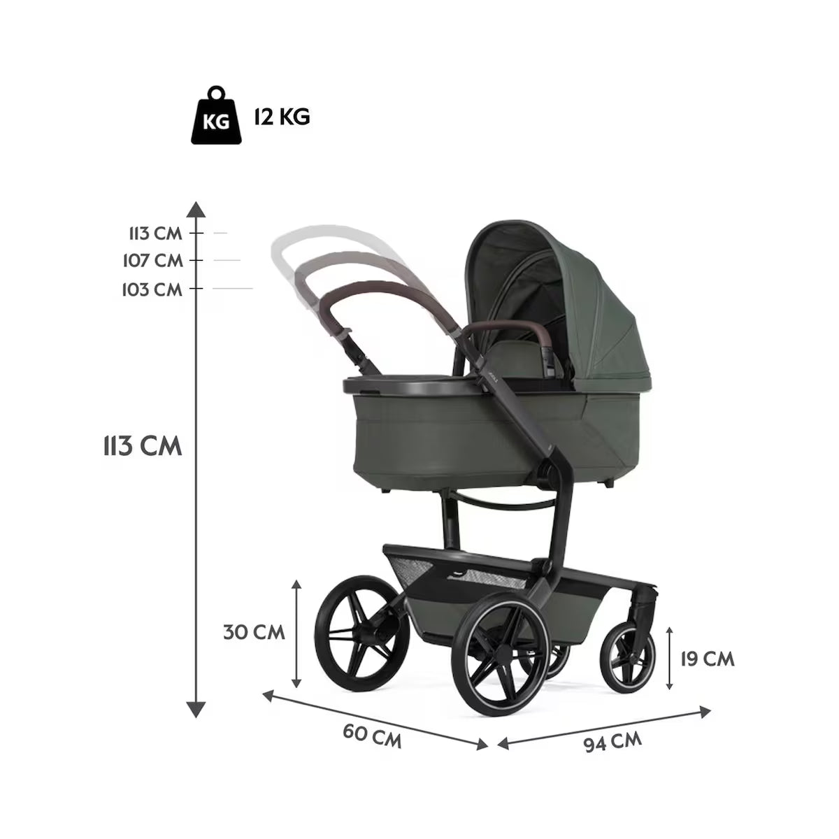 Kombikinderwagen Trio-Set inkl. Babyschale Pebble 360 Pro 2 forest green