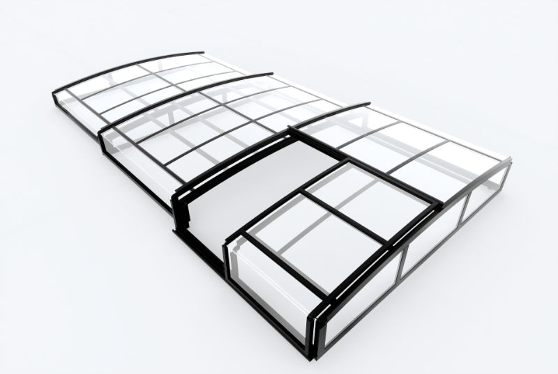 Poolüberdachung Aqualina aus Aluminium, ca. 6,63 x 3,26 x 0,8 m