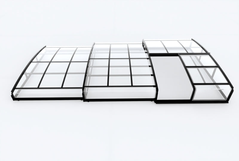 Poolüberdachung Aqualina aus Aluminium, ca. 6,63 x 3,26 x 0,8 m