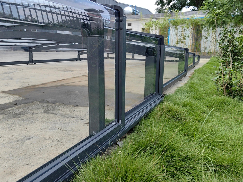 Poolüberdachung Aqualina aus Aluminium, ca. 8,81 x 4,26 x 0,92 m