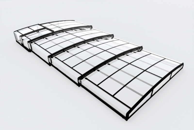 Poolüberdachung Aqualina aus Aluminium, ca. 8,81 x 4,26 x 0,92 m